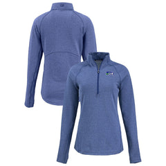 Seattle Seahawks Cutter & Buck Women's Peshastin Eco Fleece Recycled Tri-Blend Raglan Half-Zip Jacket - Heather Royal - NFL