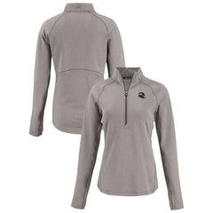 Seattle Seahawks Cutter & Buck Women's Peshastin Eco Fleece Recycled Tri-Blend Raglan Half-Zip Jacket - Heather Gray - NFL