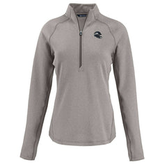 Seattle Seahawks Cutter & Buck Women's Peshastin Eco Fleece Recycled Tri-Blend Raglan Half-Zip Jacket - Heather Gray - NFL