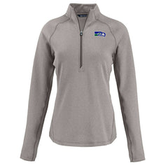 Seattle Seahawks Cutter & Buck Women's Peshastin Eco Fleece Recycled Tri-Blend Raglan Half-Zip Jacket - Heather Gray - NFL
