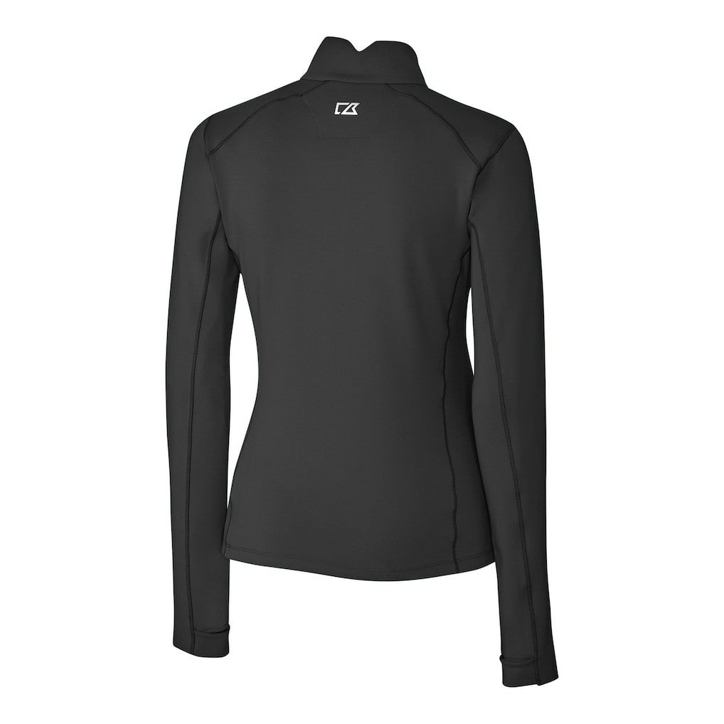 Miami Dolphins Cutter & Buck Women's Traverse Stretch Quarter-Zip Pullover Top - Black - NFL