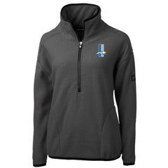 Detroit Lions Cutter & Buck Women's Historic Cascade Eco Sherpa Fleece Half-Zip Jacket - Charcoal - NFL