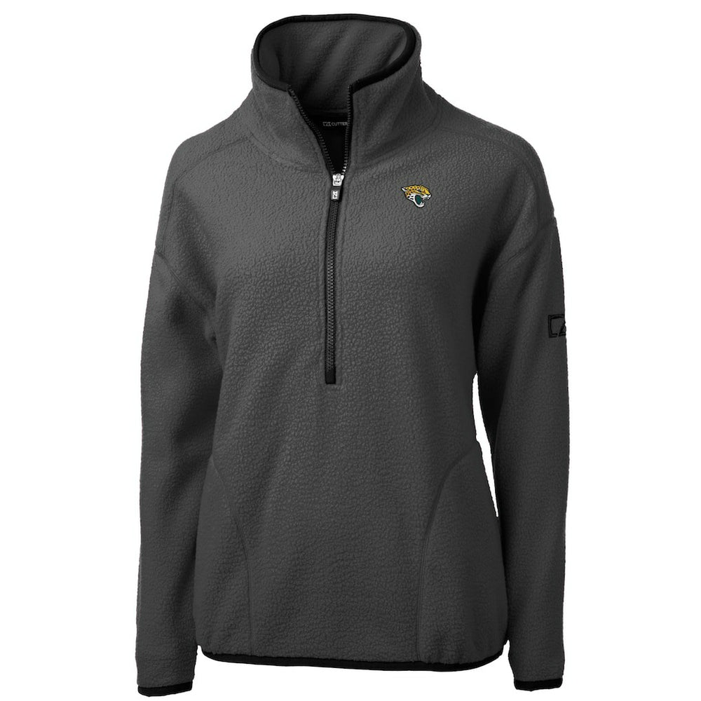 Jacksonville Jaguars Cutter & Buck Women's Cascade Eco Sherpa Fleece Half-Zip Jacket - Charcoal - NFL