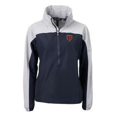 Chicago Bears Cutter & Buck Women's Charter Eco Recycled Half-Zip Hooded Anorak Jacket - Navy - NFL