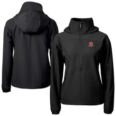 Tampa Bay Buccaneers Cutter & Buck Women's Charter Eco Recycled Half-Zip Hooded Anorak Jacket - Black - NFL