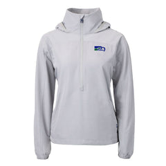 Seattle Seahawks Cutter & Buck Women's Charter Eco Recycled Half-Zip Hooded Anorak Jacket - Gray - NFL