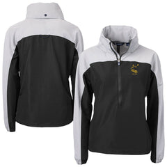 Pittsburgh Steelers Cutter & Buck Women's Charter Eco Recycled Half-Zip Hooded Anorak Jacket - Black - NFL