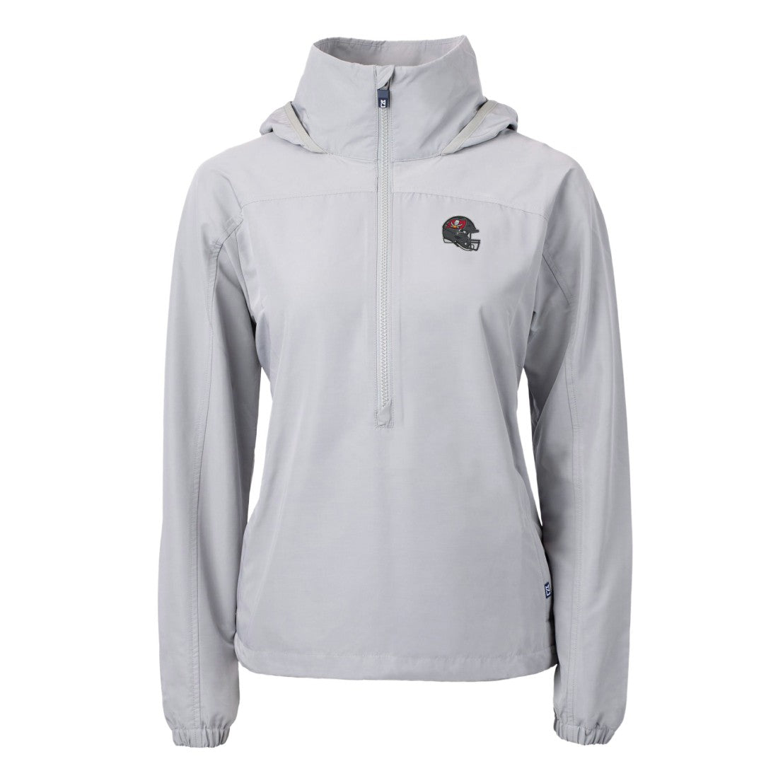 Tampa Bay Buccaneers Cutter & Buck Women's Charter Eco Recycled Half-Zip Hooded Anorak Jacket - Gray - NFL