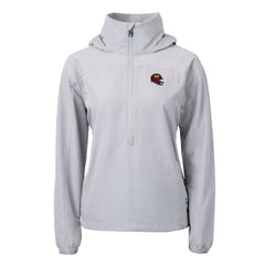 Washington Commanders Cutter & Buck Women's Charter Eco Recycled Half-Zip Hooded Anorak Jacket - Gray - NFL