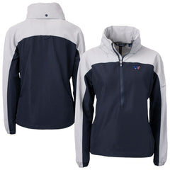 Washington Commanders Cutter & Buck Women's Charter Eco Recycled Half-Zip Hooded Anorak Jacket - Navy - NFL