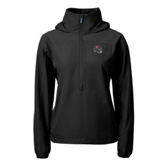 Tampa Bay Buccaneers Cutter & Buck Women's Charter Eco Recycled Half-Zip Hooded Anorak Jacket - Black - NFL