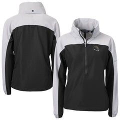 Baltimore Ravens Cutter & Buck Women's Charter Eco Recycled Half-Zip Hooded Anorak Jacket - Black - NFL