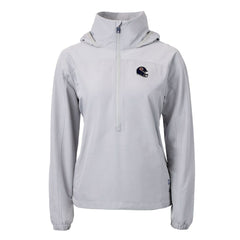 Chicago Bears Cutter & Buck Women's Charter Eco Recycled Half-Zip Hooded Anorak Jacket - Gray - NFL