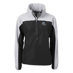 Detroit Lions Cutter & Buck Women's Charter Eco Recycled Half-Zip Hooded Anorak Jacket - Black - NFL