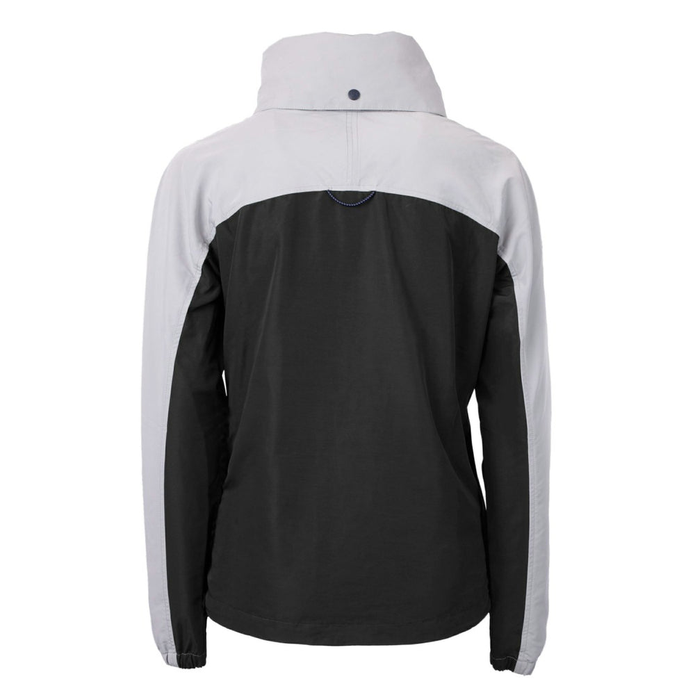 Detroit Lions Cutter & Buck Women's Charter Eco Recycled Half-Zip Hooded Anorak Jacket - Black - NFL