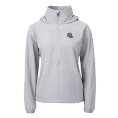Detroit Lions Cutter & Buck Women's Charter Eco Recycled Half-Zip Hooded Anorak Jacket - Gray - NFL
