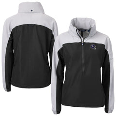 Minnesota Vikings Cutter & Buck Women's Charter Eco Recycled Half-Zip Hooded Anorak Jacket - Black - NFL