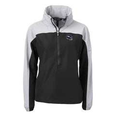 Minnesota Vikings Cutter & Buck Women's Charter Eco Recycled Half-Zip Hooded Anorak Jacket - Black - NFL
