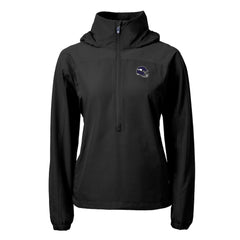 Minnesota Vikings Cutter & Buck Women's Charter Eco Recycled Half-Zip Hooded Anorak Jacket - Black - NFL