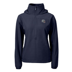 New England Patriots Cutter & Buck Women's Charter Eco Recycled Half-Zip Hooded Anorak Jacket - Navy - NFL