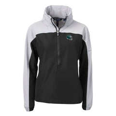 Philadelphia Eagles Cutter & Buck Women's Charter Eco Recycled Half-Zip Hooded Anorak Jacket - Black - NFL