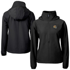 San Francisco 49ers Cutter & Buck Women's Charter Eco Recycled Half-Zip Hooded Anorak Jacket - Black - NFL