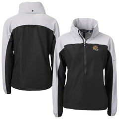 San Francisco 49ers Cutter & Buck Women's Charter Eco Recycled Half-Zip Hooded Anorak Jacket - Black - NFL