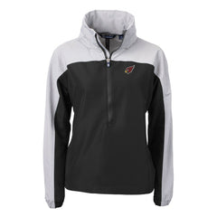 Arizona Cardinals Cutter & Buck Women's Charter Eco Recycled Half-Zip Hooded Anorak Jacket - Black - NFL