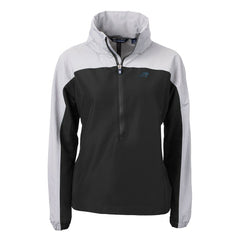 Carolina Panthers Cutter & Buck Women's Charter Eco Recycled Half-Zip Hooded Anorak Jacket - Black - NFL