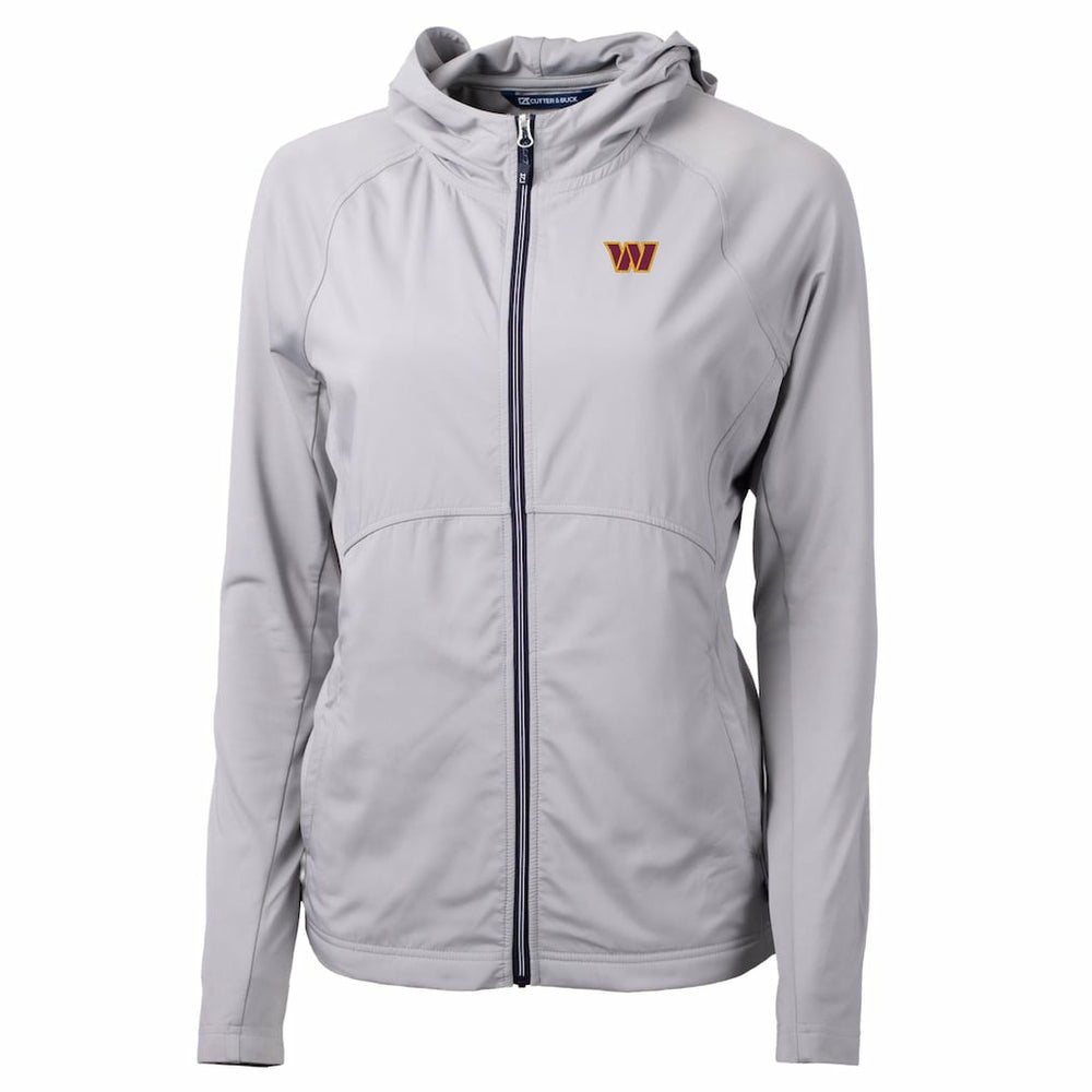 Washington Commanders Cutter & Buck Women's Primary Adapt Eco Knit Hybrid Recycled Full-Zip Jacket - Gray - NFL