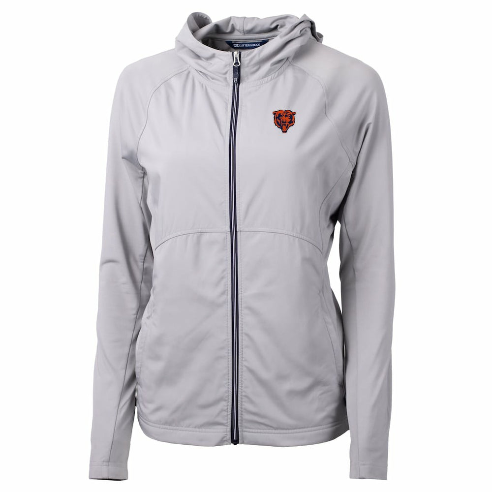 Chicago Bears Cutter & Buck Women's Adapt Eco Knit Hybrid Recycled Full-Zip Jacket - Gray - NFL