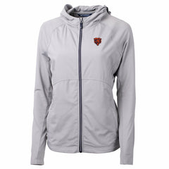 Chicago Bears Cutter & Buck Women's Adapt Eco Knit Hybrid Recycled Full-Zip Jacket - Gray - NFL