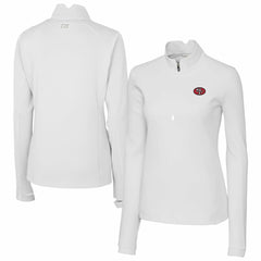 San Francisco 49ers Cutter & Buck Women's Traverse Stretch Quarter-Zip Pullover Top - White - NFL