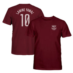 Lamine Yamal Barcelona 1863FC Youth Player Name & Number T-Shirt Maroon