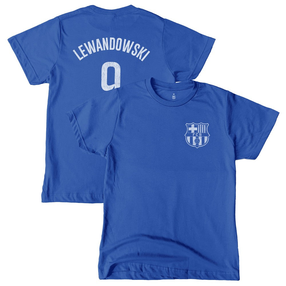 Robert Lewandowski Barcelona 1863FC Youth Player T-Shirt Blue