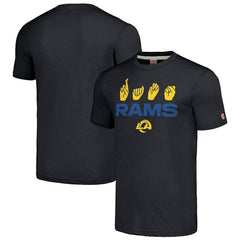 Los Angeles Rams Homage Unisex The NFL ASL Collection by Love Sign American Sign Language T-Shirt - Charcoal - NFL