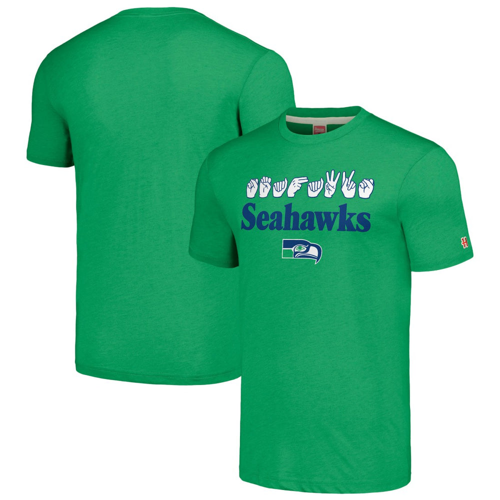 Seattle Seahawks Homage Unisex The NFL ASL Collection by Love Sign American Sign Language T-Shirt - Green - NFL