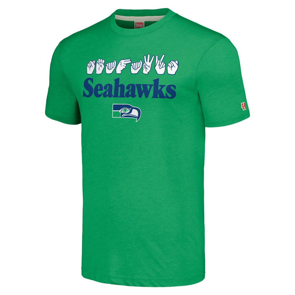 Seattle Seahawks Homage Unisex The NFL ASL Collection by Love Sign American Sign Language T-Shirt - Green - NFL
