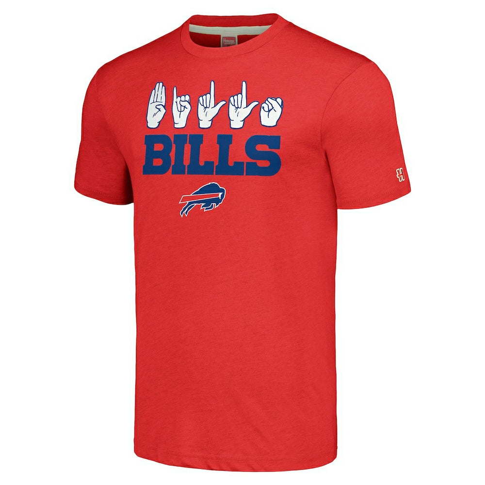 Buffalo Bills Homage Unisex The NFL ASL Collection by Love Sign American Sign Language T-Shirt - Red - NFL