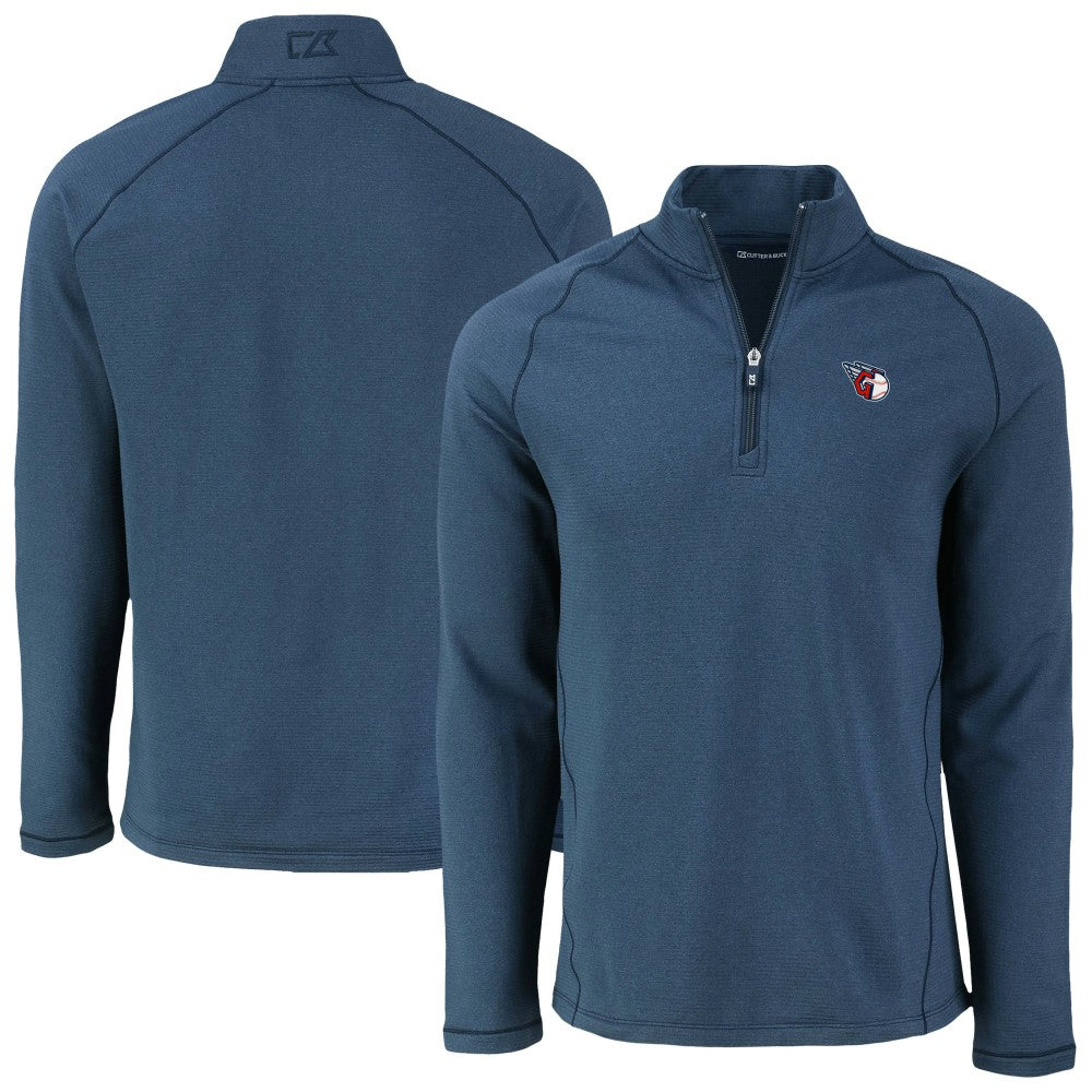Cleveland Guardians Cutter & Buck Peshastin Eco Fleece Recycled Raglan Quarter-Zip Top for sale