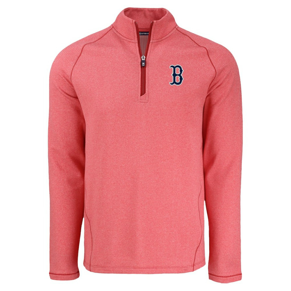 Boston Red Sox Cutter & Buck Peshastin Eco Fleece Recycled Raglan Quarter-Zip Top for sale