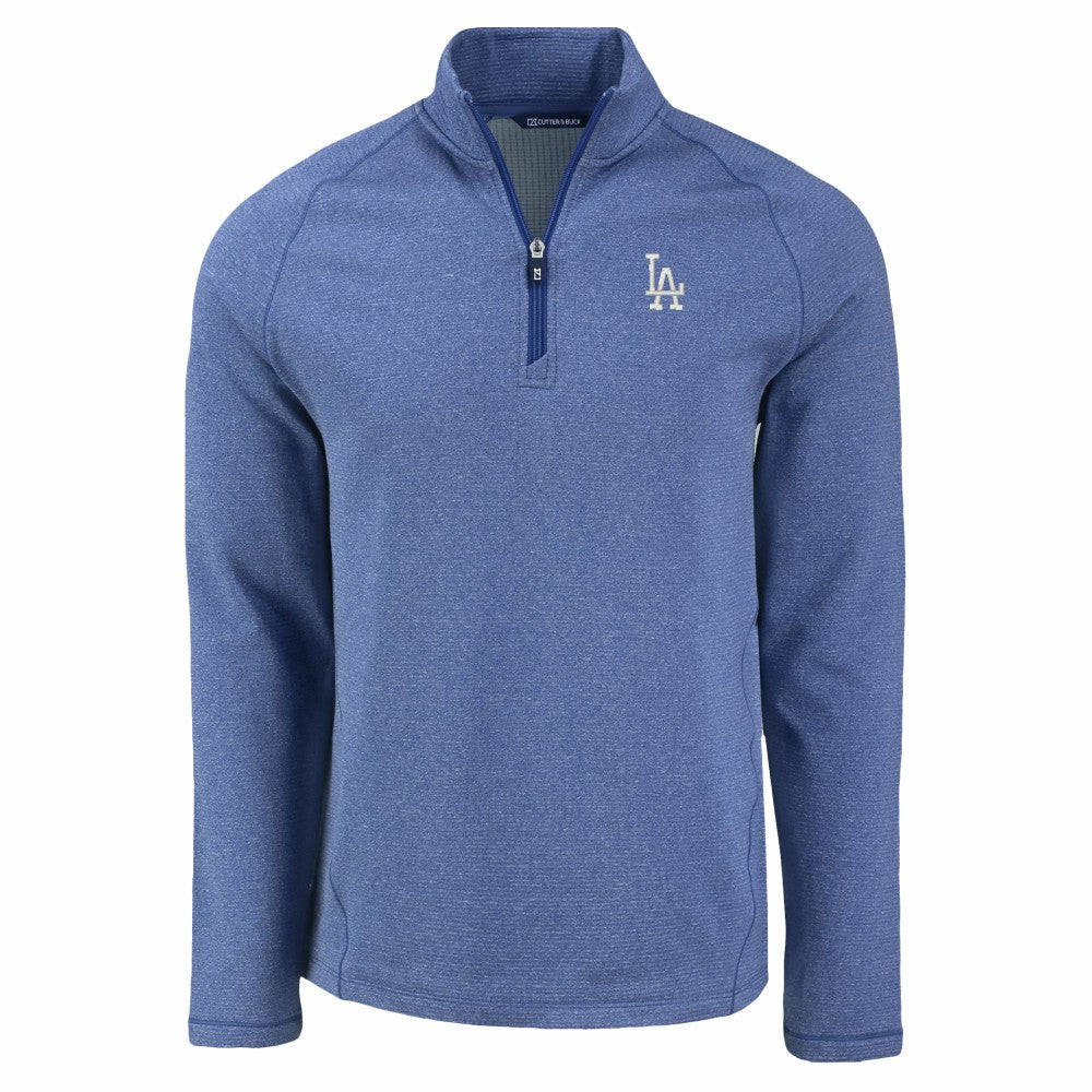 Los Angeles Dodgers Cutter & Buck Peshastin Eco Fleece Recycled Raglan Quarter-Zip Top Discount
