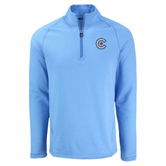 Chicago Cubs Cutter & Buck Peshastin Eco Fleece Recycled Raglan Quarter-Zip Top for sale