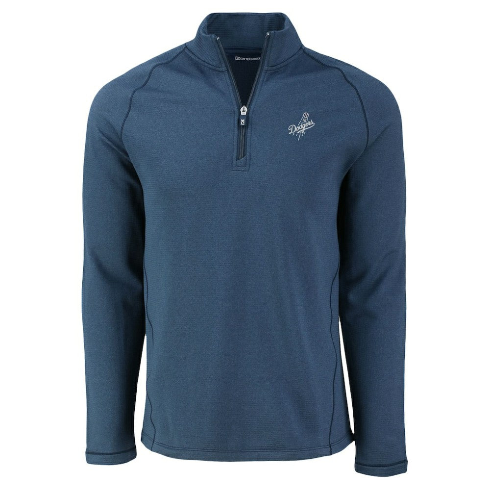Los Angeles Dodgers Cutter & Buck Peshastin Eco Fleece Recycled Raglan Quarter-Zip Top Outlet