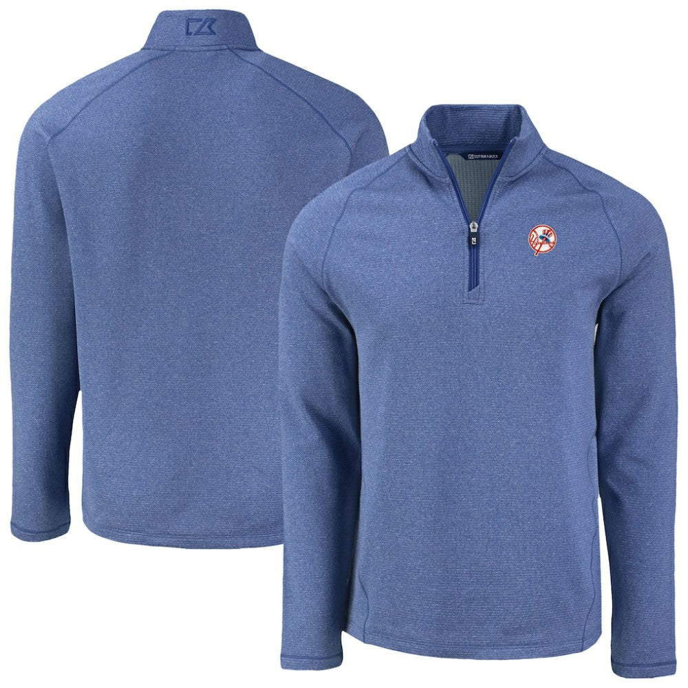 New York Yankees Cutter & Buck Peshastin Eco Fleece Recycled Raglan Quarter-Zip Top Outlet