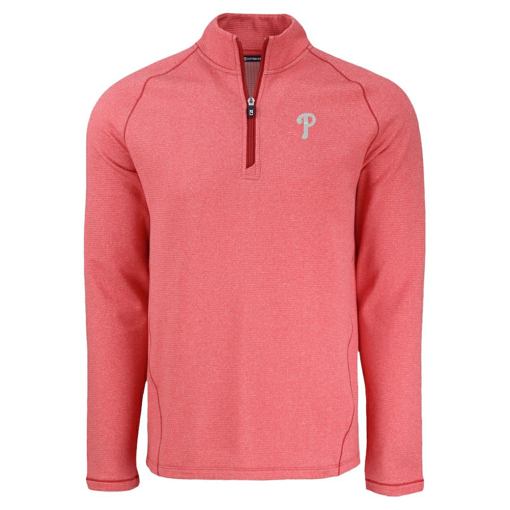 Philadelphia Phillies Cutter & Buck Peshastin Eco Fleece Recycled Raglan Quarter-Zip Top Sale