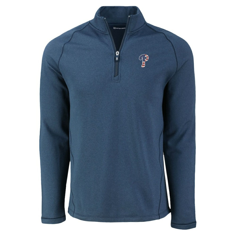 Philadelphia Phillies Cutter & Buck Peshastin Eco Fleece Recycled Raglan Quarter-Zip Top Outlet