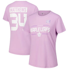Auston Matthews Toronto Maple Leafs Levelwear Women's Hockey Fights Cancer Anthem Name & Number T-Shirt - Lavender | NHL discount