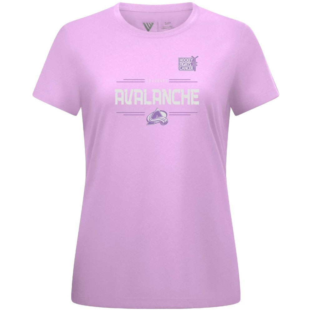 Cale Makar Colorado Avalanche Levelwear Women's Hockey Fights Cancer Anthem Name & Number T-Shirt - Lavender | NHL near me