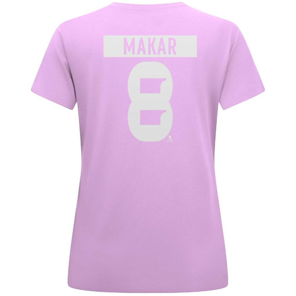 Cale Makar Colorado Avalanche Levelwear Women's Hockey Fights Cancer Anthem Name & Number T-Shirt - Lavender | NHL near me